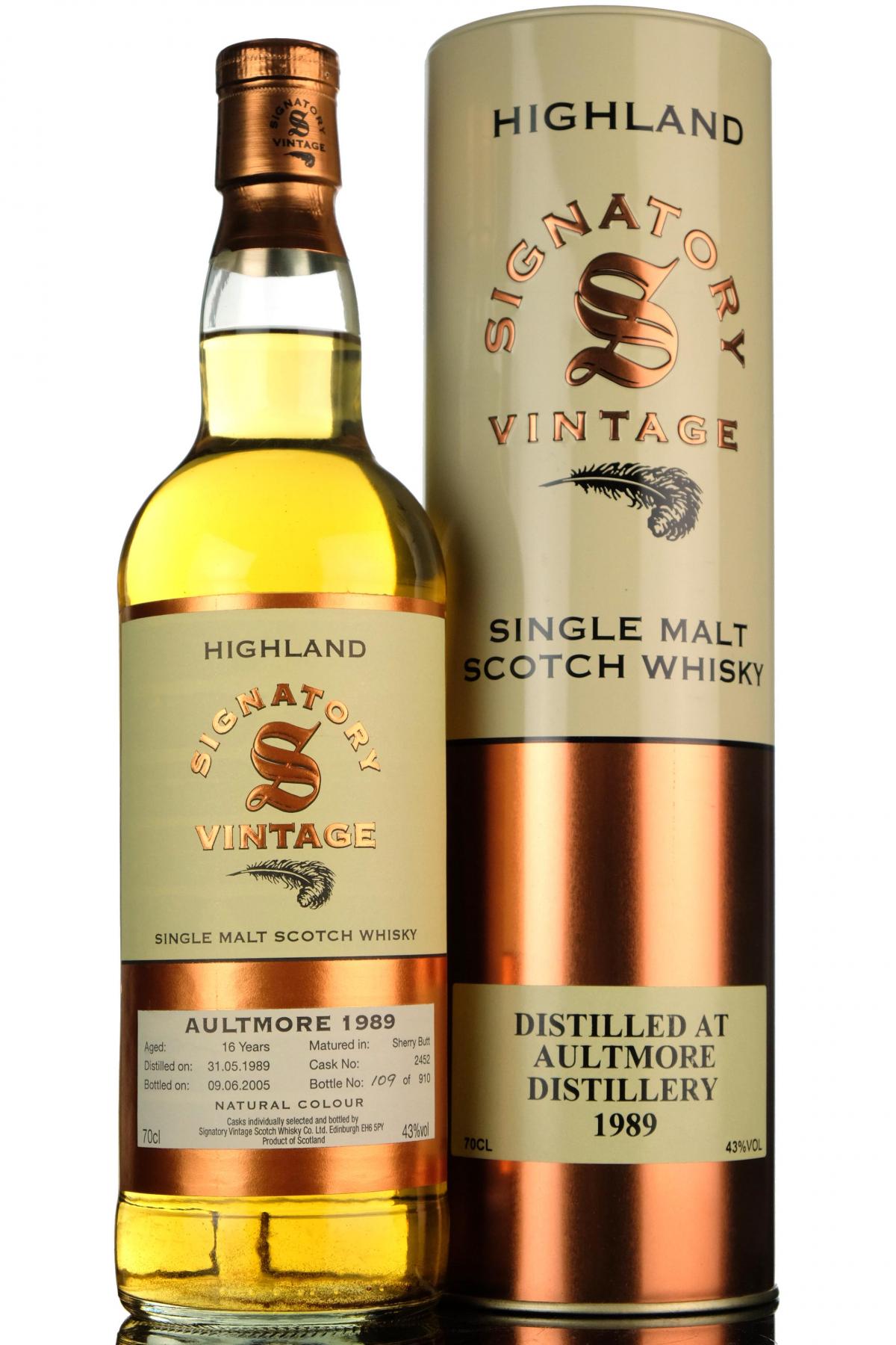 Aultmore 1989-2005 - 16 Year Old - Signatory Vintage