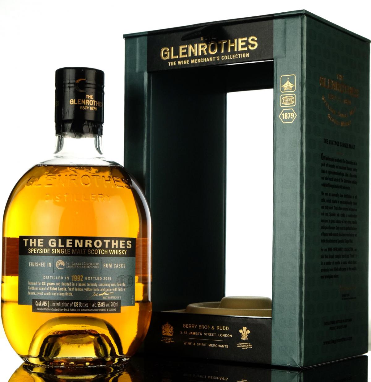 Glenrothes 1992-2015 - 23 Year Old - Rum Cask - Single Cask 15