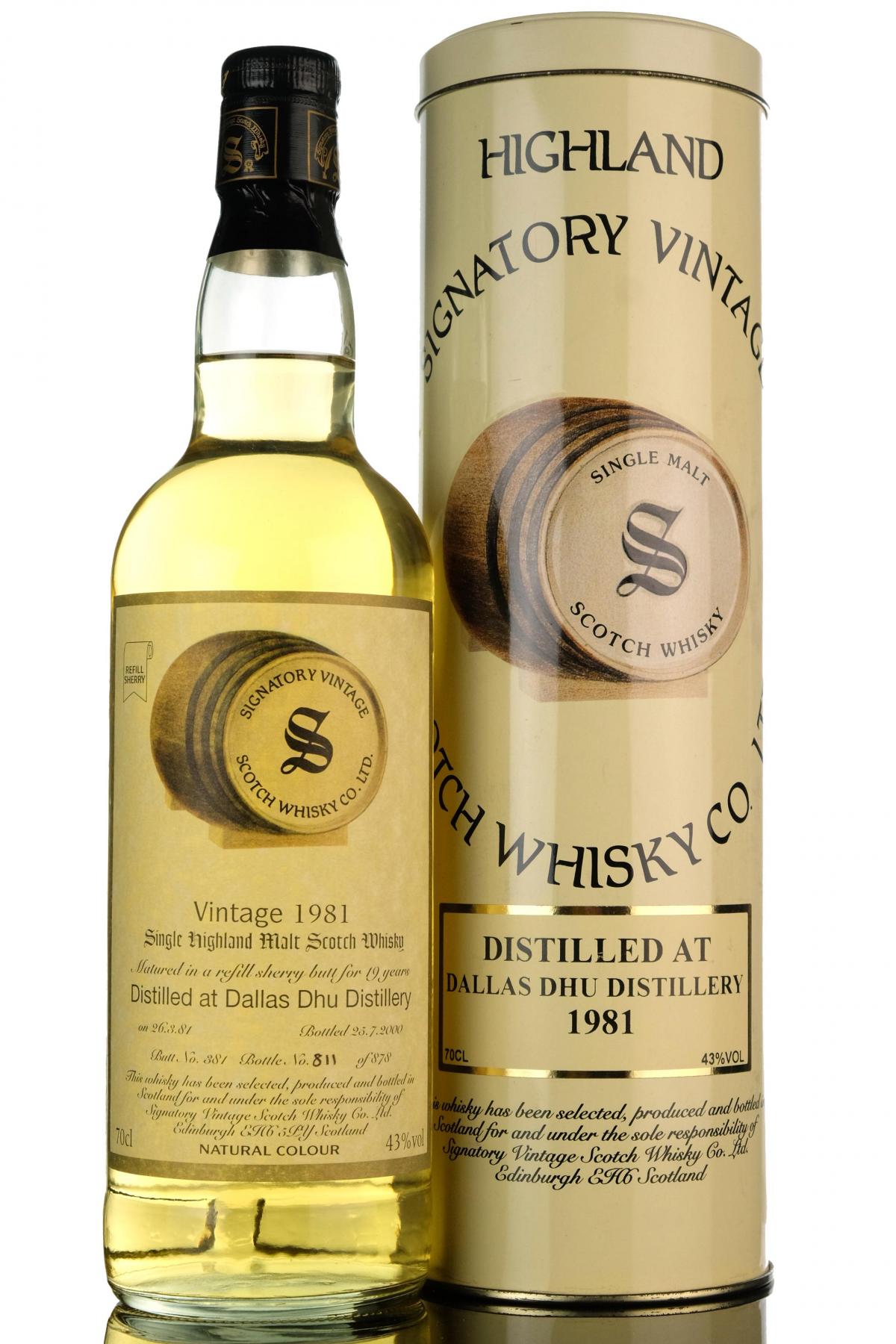 Dallas Dhu 1981 - 2000 19 Signatory Vintage