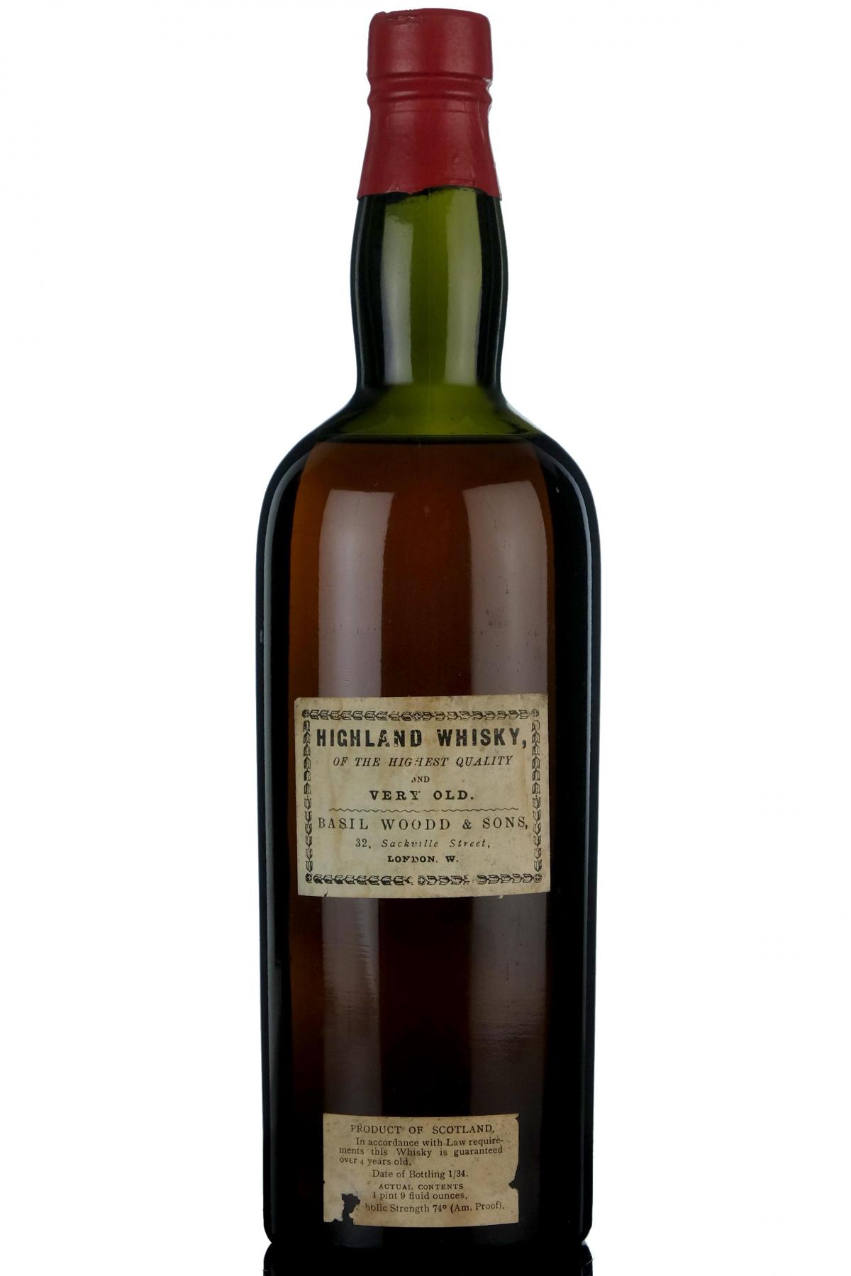Very Old Highland Whisky 1930 - 1934