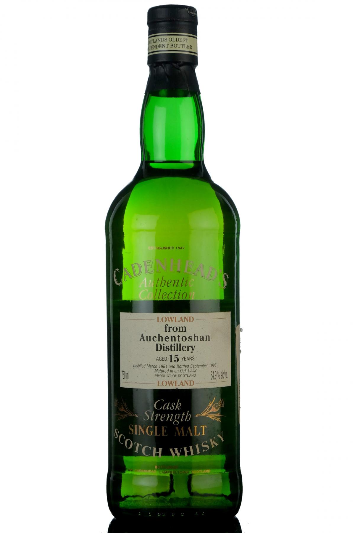 Auchentoshan 19811996 15 Year Old Cadenheads Authentic Collection