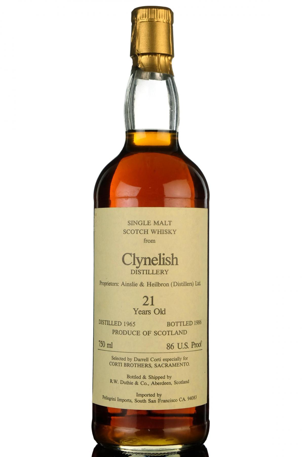 Clynelish 1965-1986 - 21 Year Old - Duthie For Corti Brothers