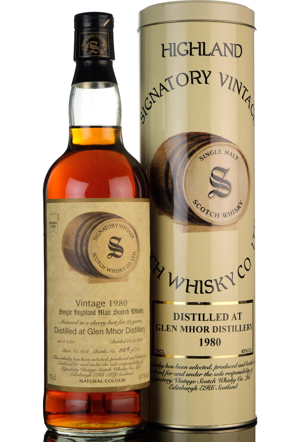 Glen Mhor 1980 - 2001 21 Signatory Vintage