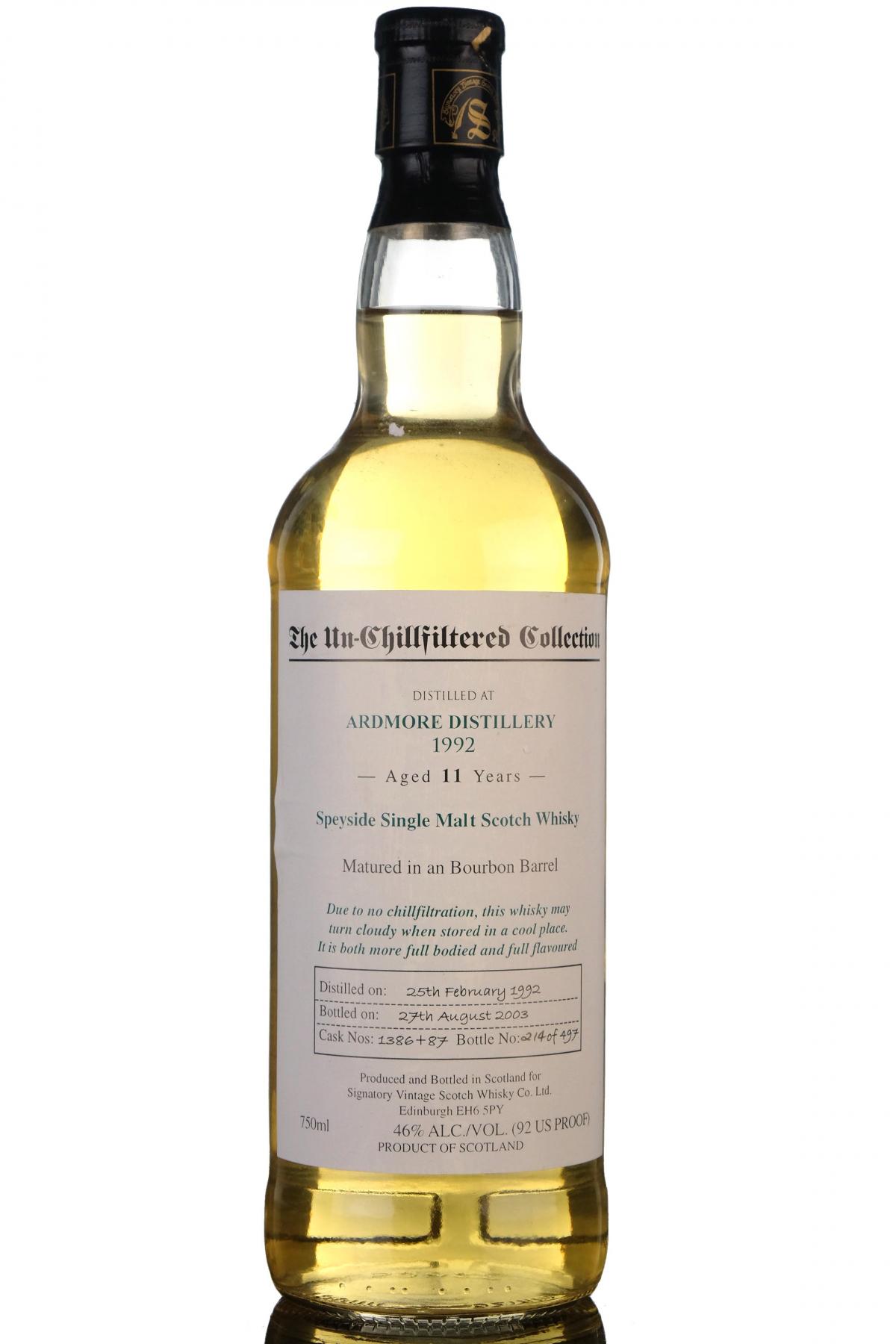 Ardmore 19922003  11 Year Old  Signatory Vintage