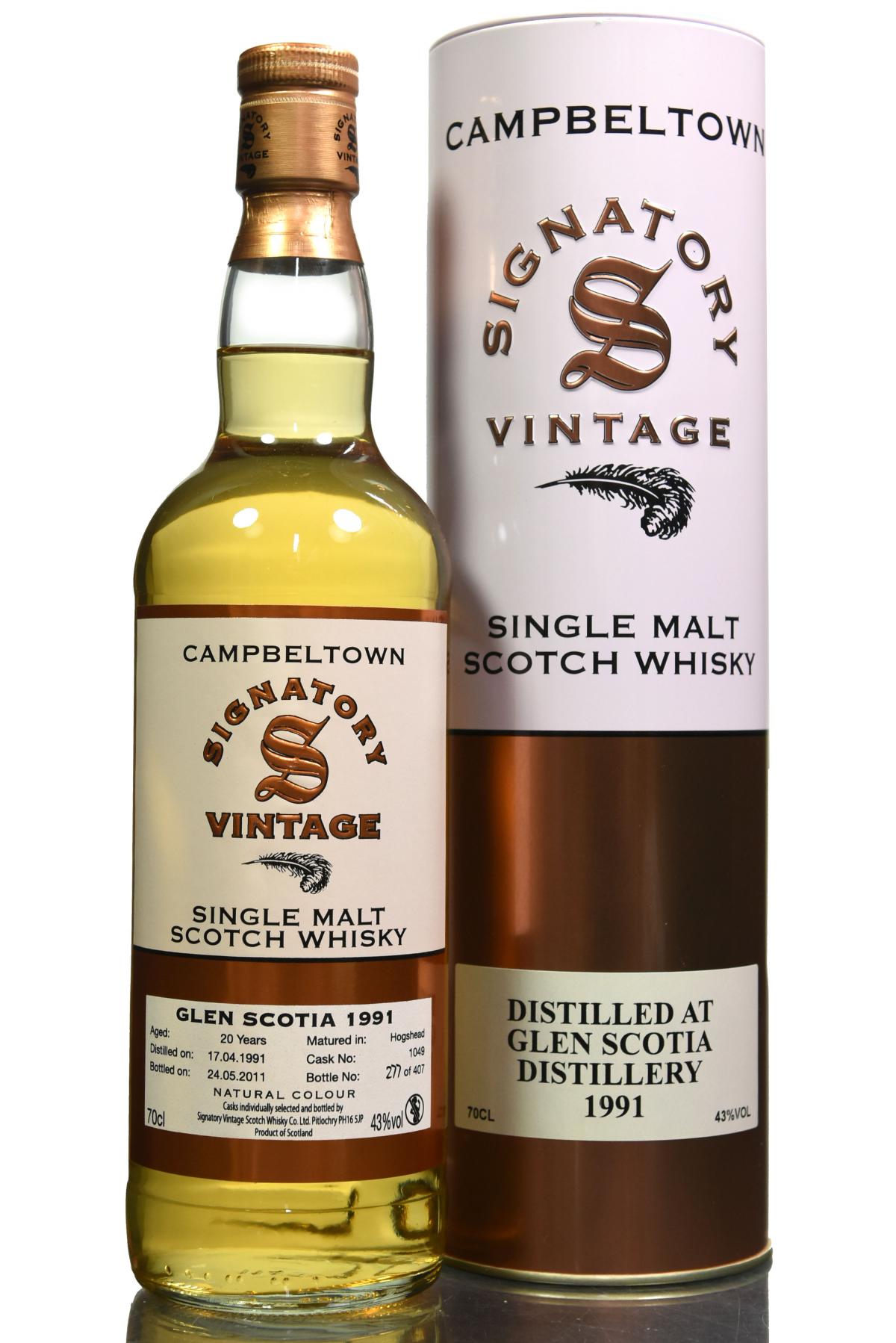 Glen Scotia 1991-2011 - 20 Year Old - Signatory Vintage