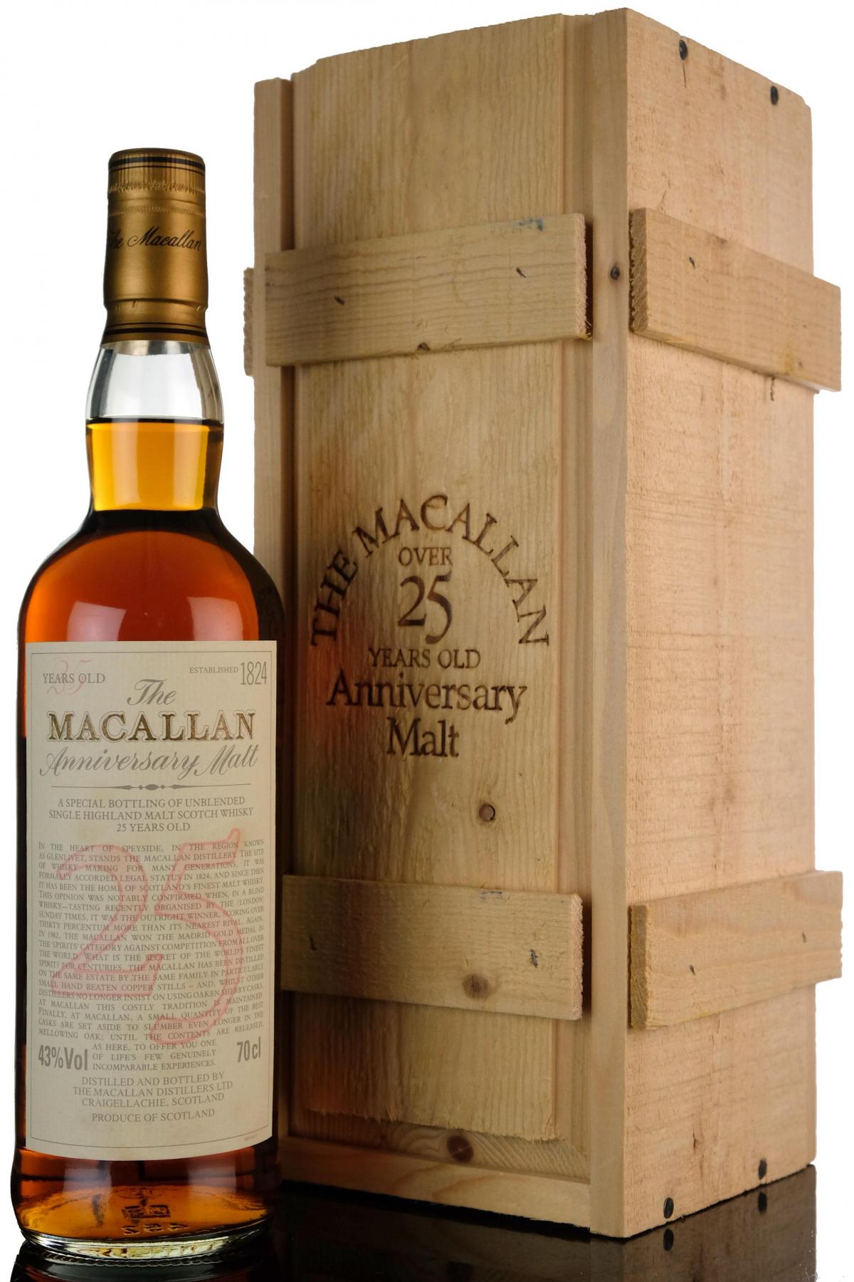 Macallan 25 Year Old Anniversary Malt