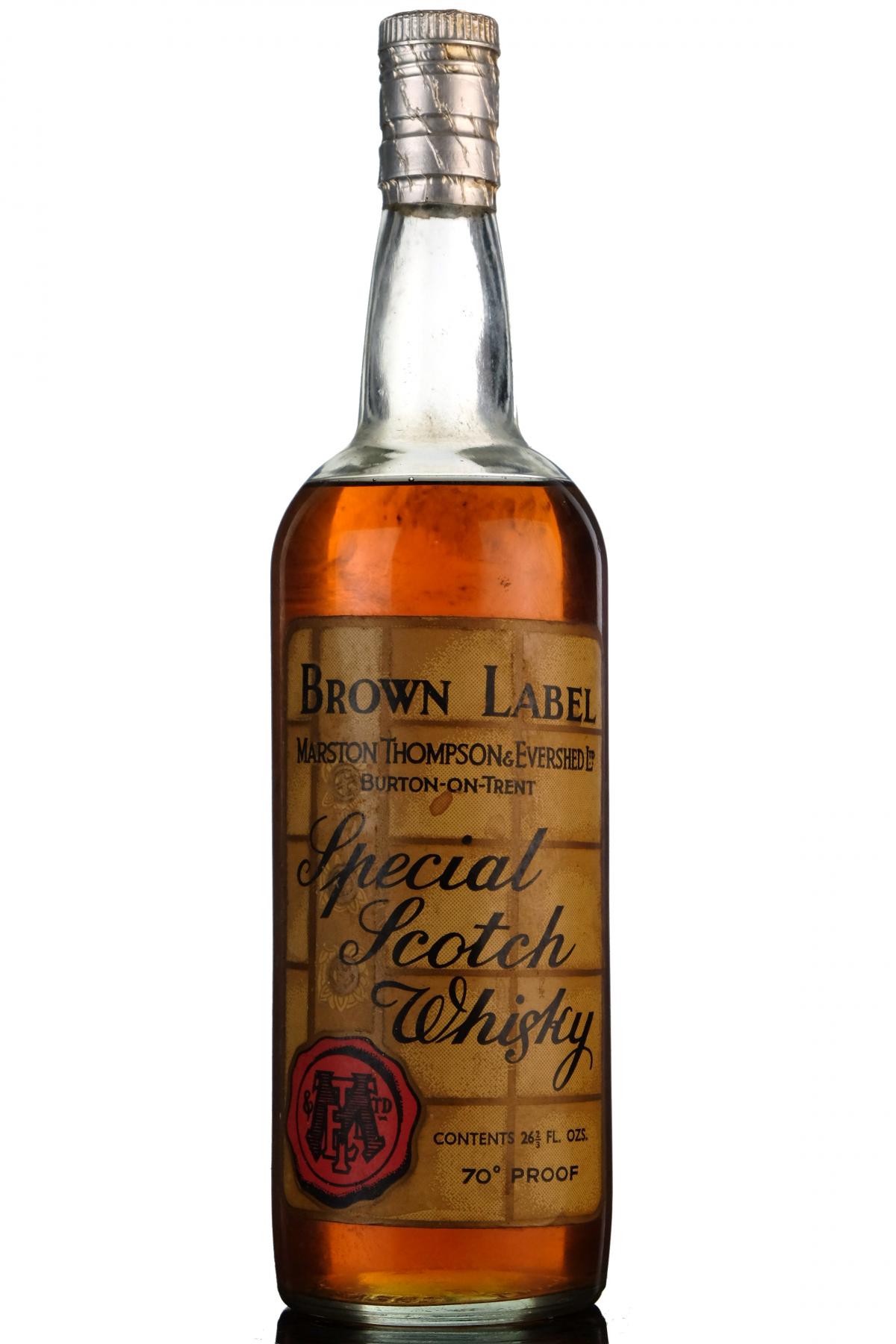 Special Scotch Whisky  Brown Label  1960s