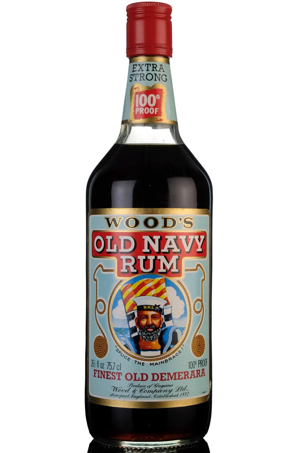Woods Old Navy Rum - 100 Proof - Late 1970s