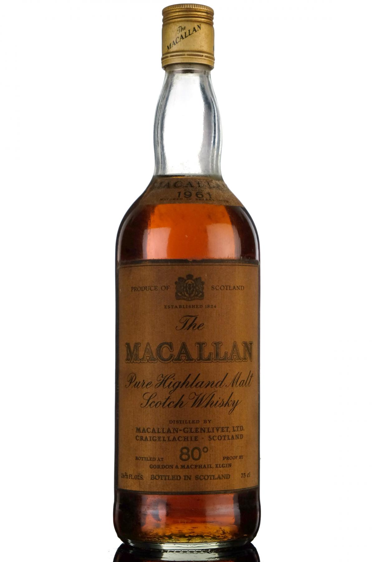 Macallan 1961 - Gordon & MacPhail - 80 Proof