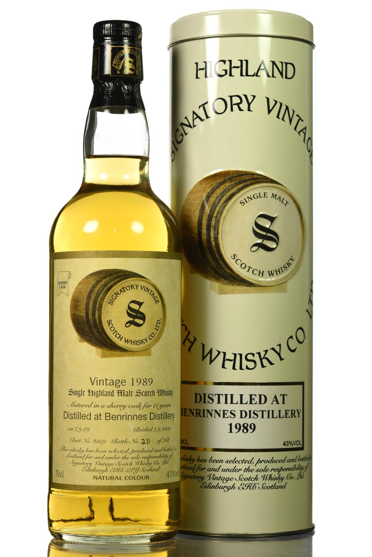 Benrinnes 1989-2000 - 11 Year Old - Signatory Vintage