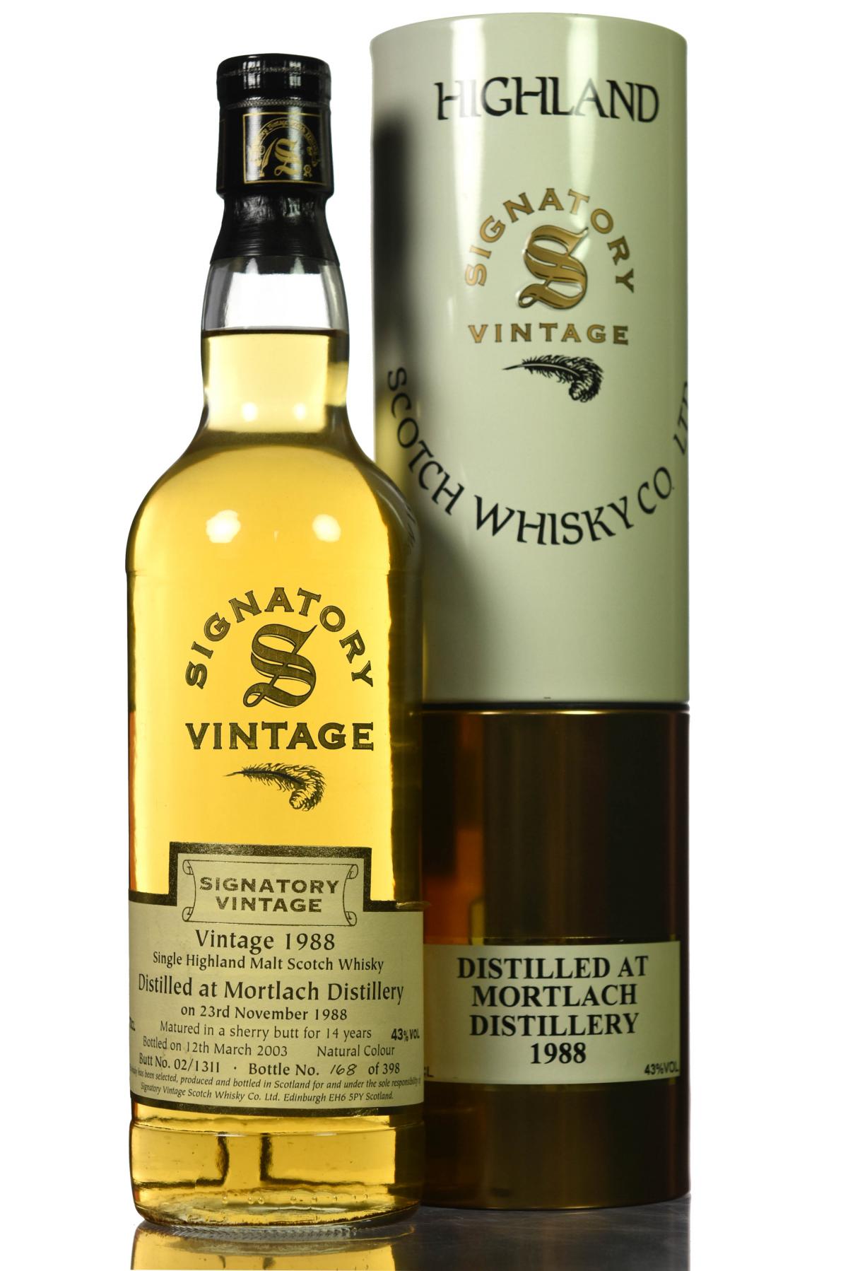 Mortlach 1988-2003 - 14 Year Old - Signatory Vintage