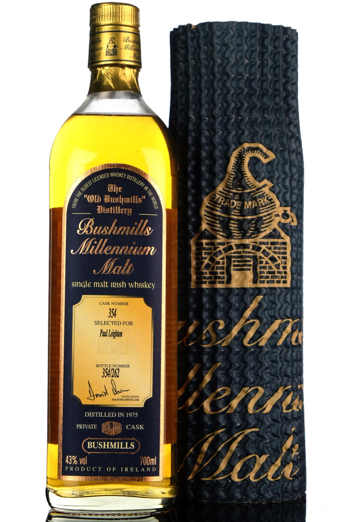 Bushmills 1975 - 2000 Millennium Irish Whiskey Cask 354