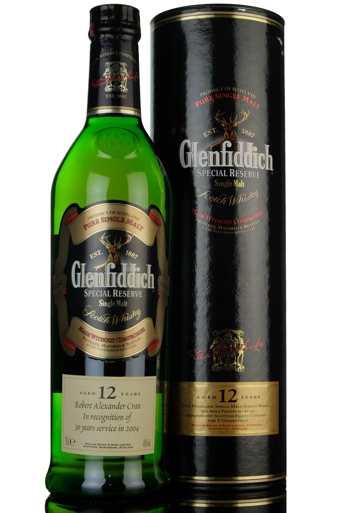 Glenfiddich 12 Special Reserve 30 Years Service
