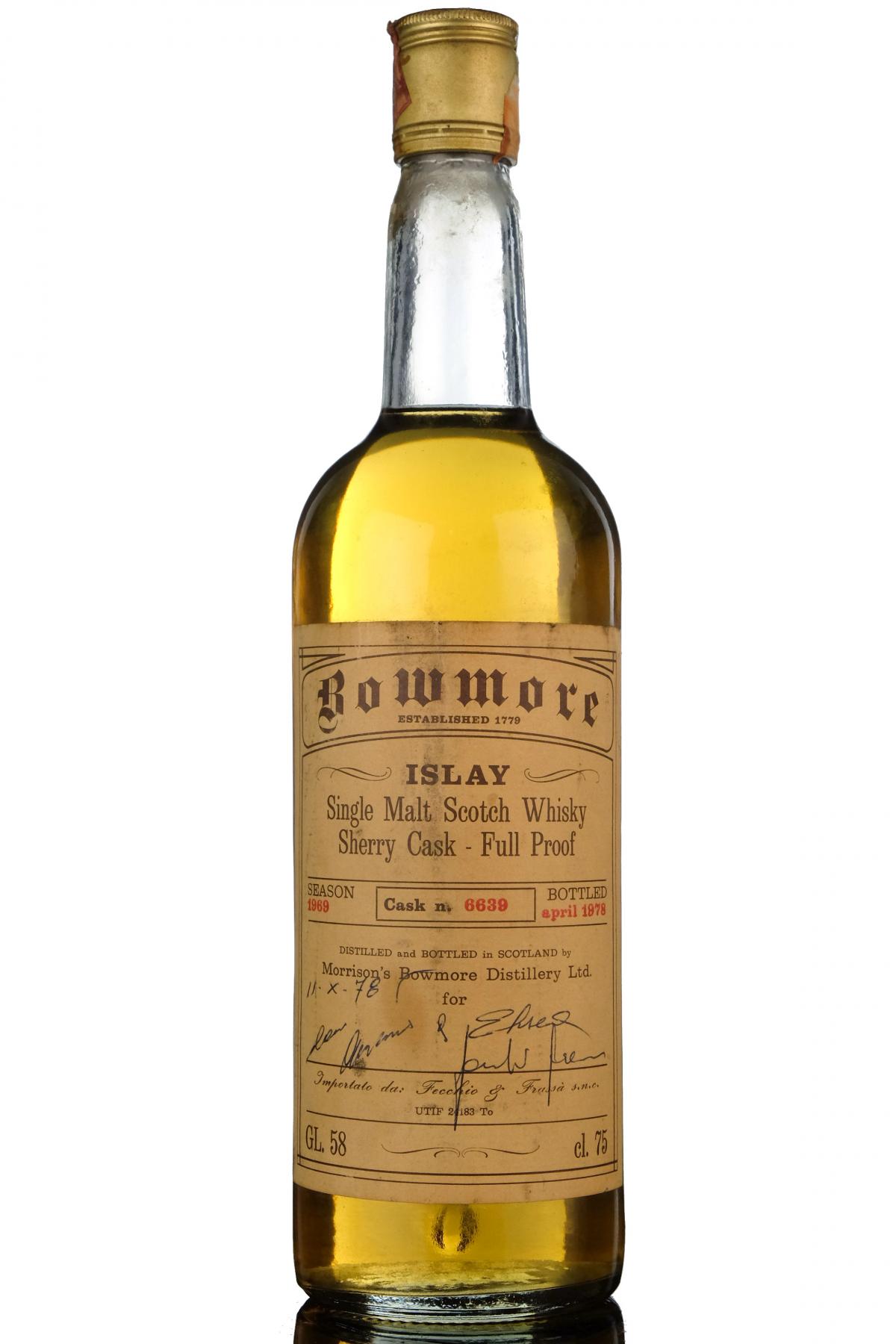 Bowmore 1969-1978 - Fecchio & Frassa - Single Cask 6639