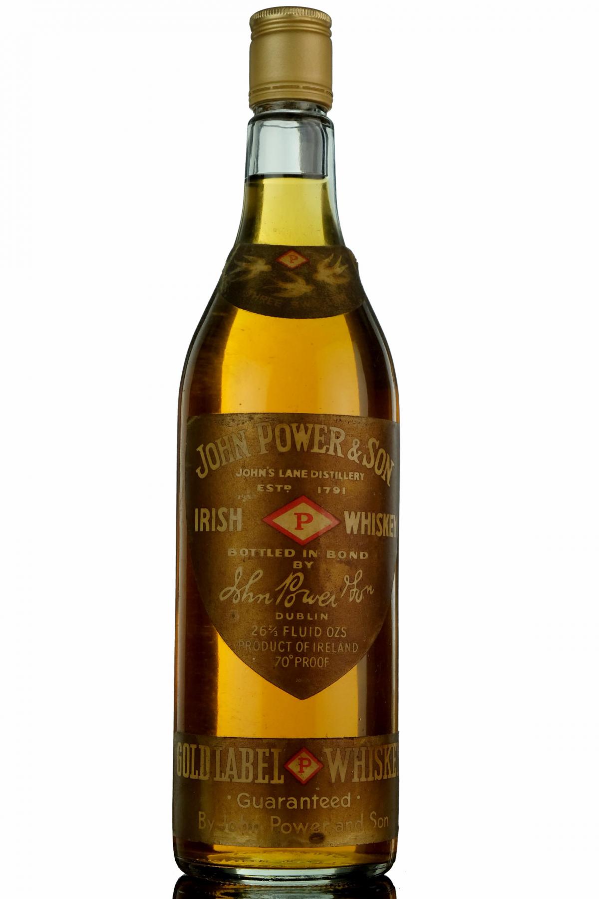 John Power  Son Irish Whiskey  1970s