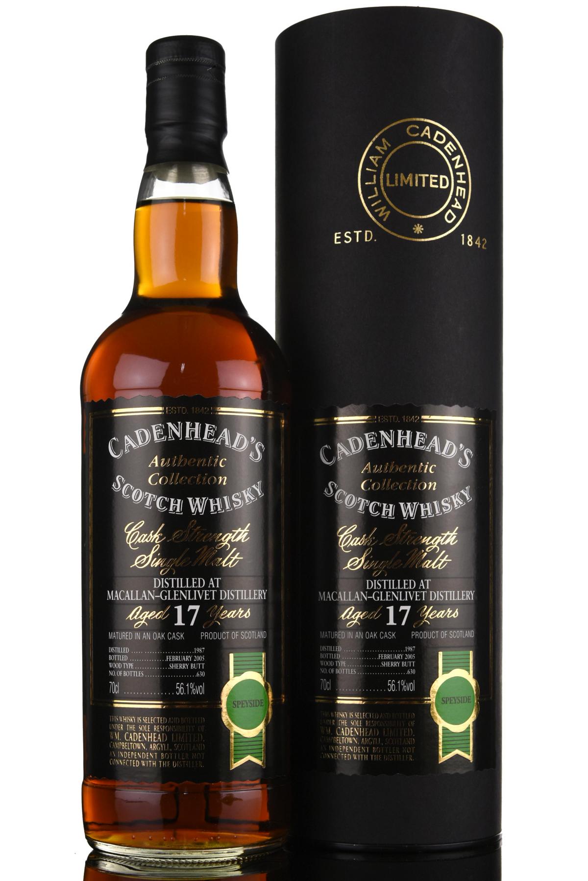 Macallan-Glenlivet 1987-2005 - 17 Year Old - Cadenheads Authentic Collection