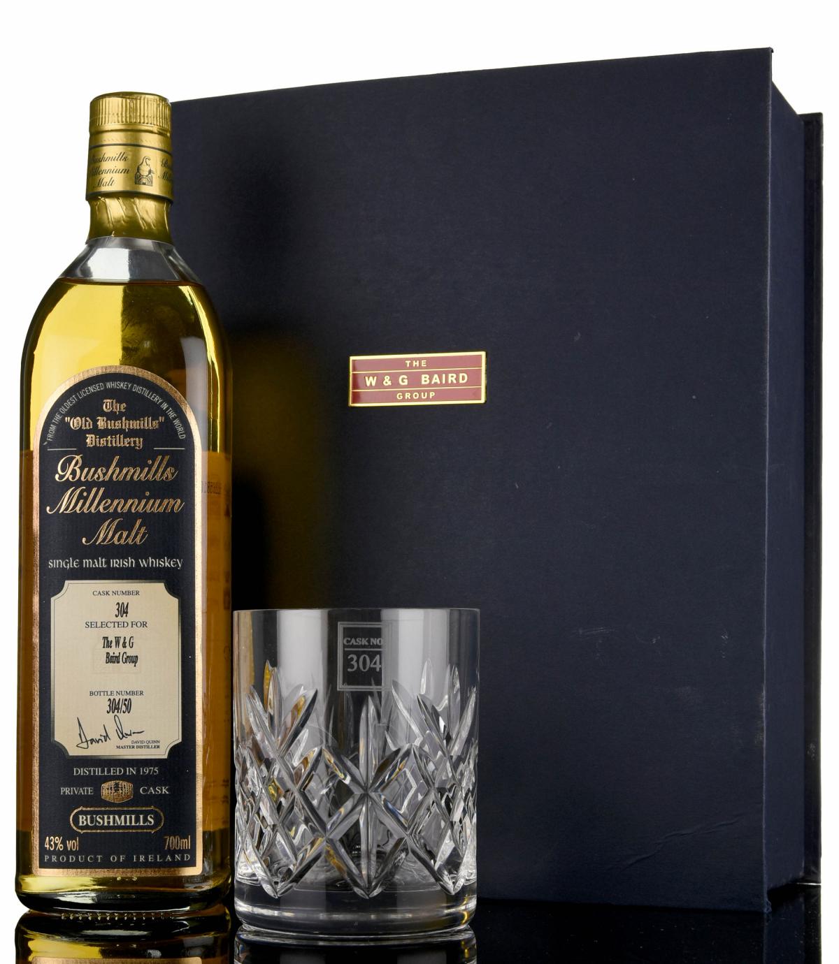 Bushmills 1975 Millennium Irish Whiskey Cask 304 Presentation Set