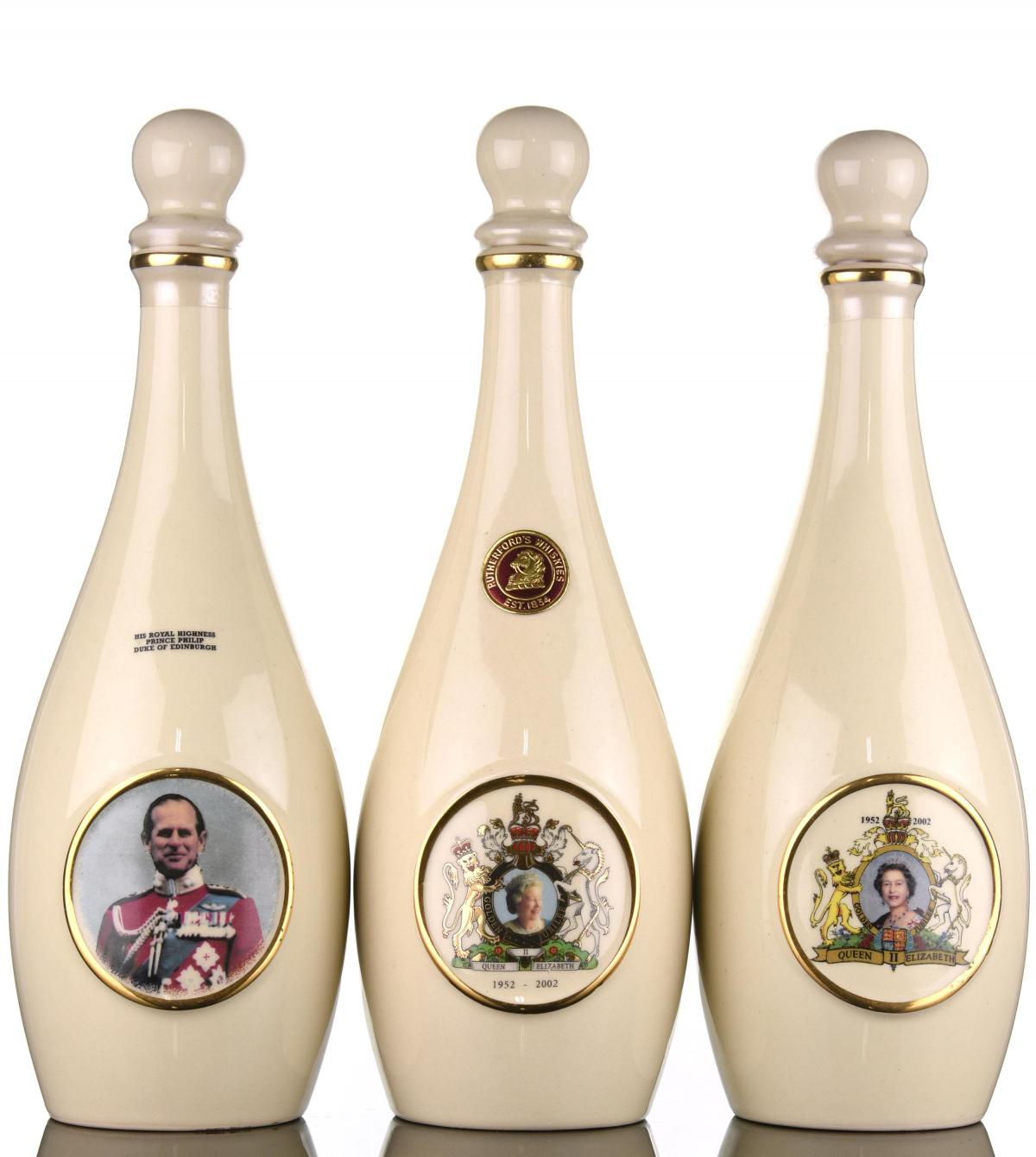3 x Rutherfords Skittle Decanters