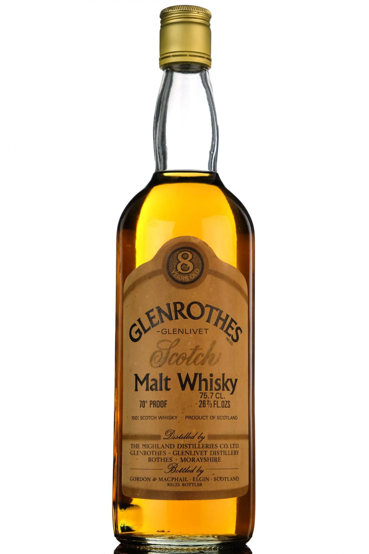 Glenrothes 8 Year Old - Gordon & MacPhail - Late 1970s