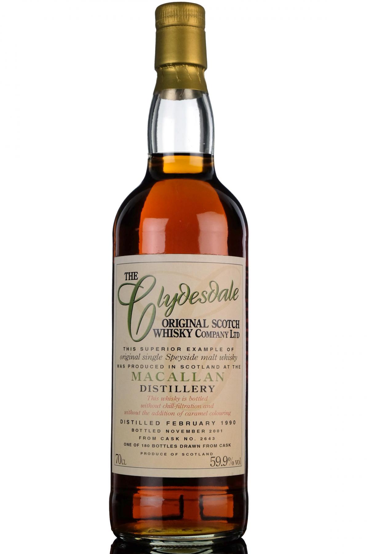 Macallan 1990 - 2001 The Clydesdale Single Cask 2643