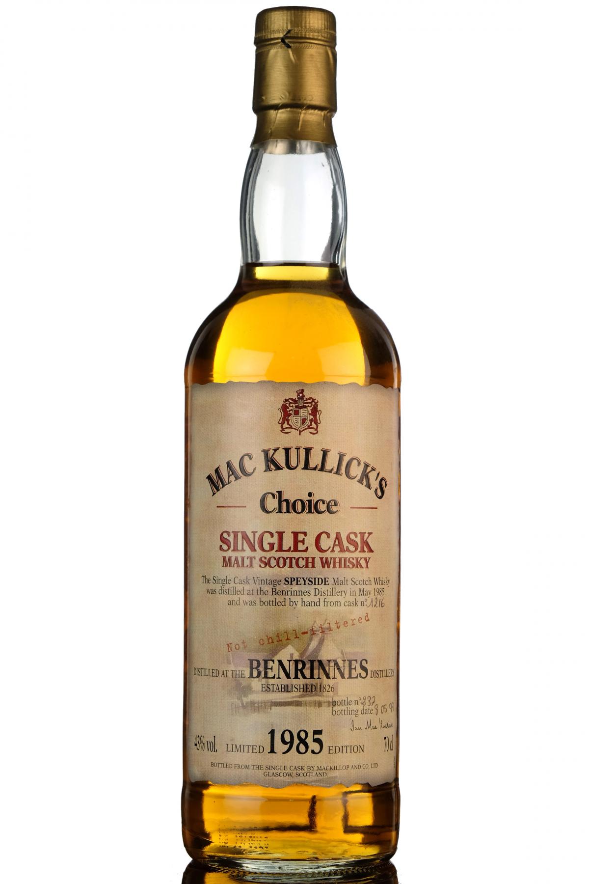 Benrinnes 1985-1999 - MacKullicks Choice