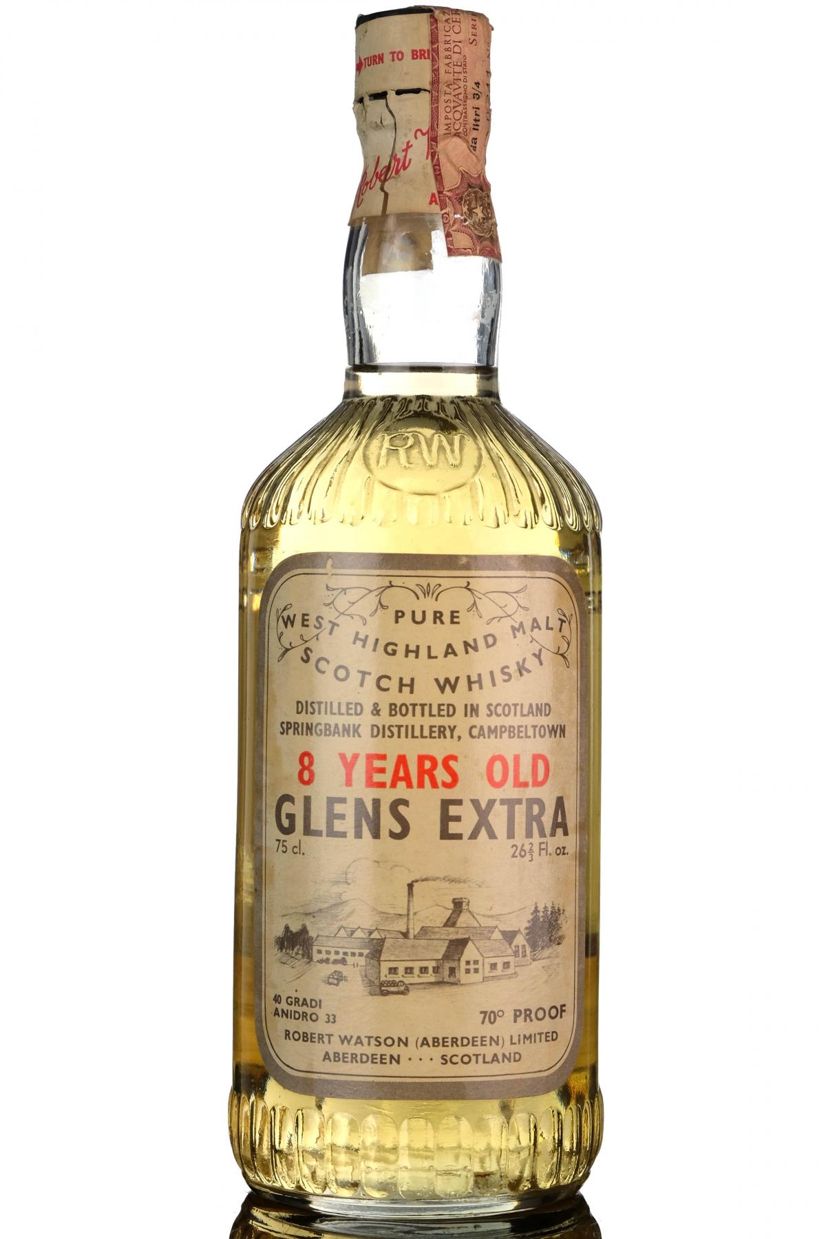 Glens Extra By Springbank - 8 Year Old - Circa 1970