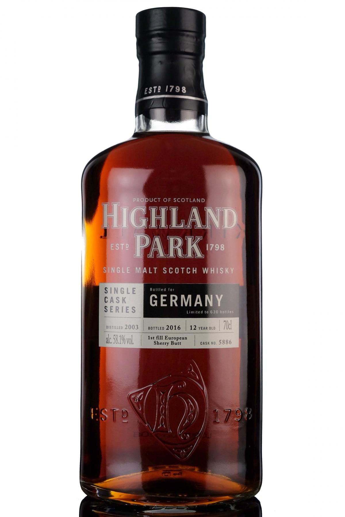Highland Park 2003 - 2016 Germany Single Cask 5886