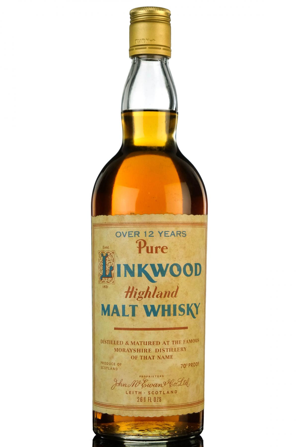 Linkwood 12 Year Old  Official Bottling  Early 1970s