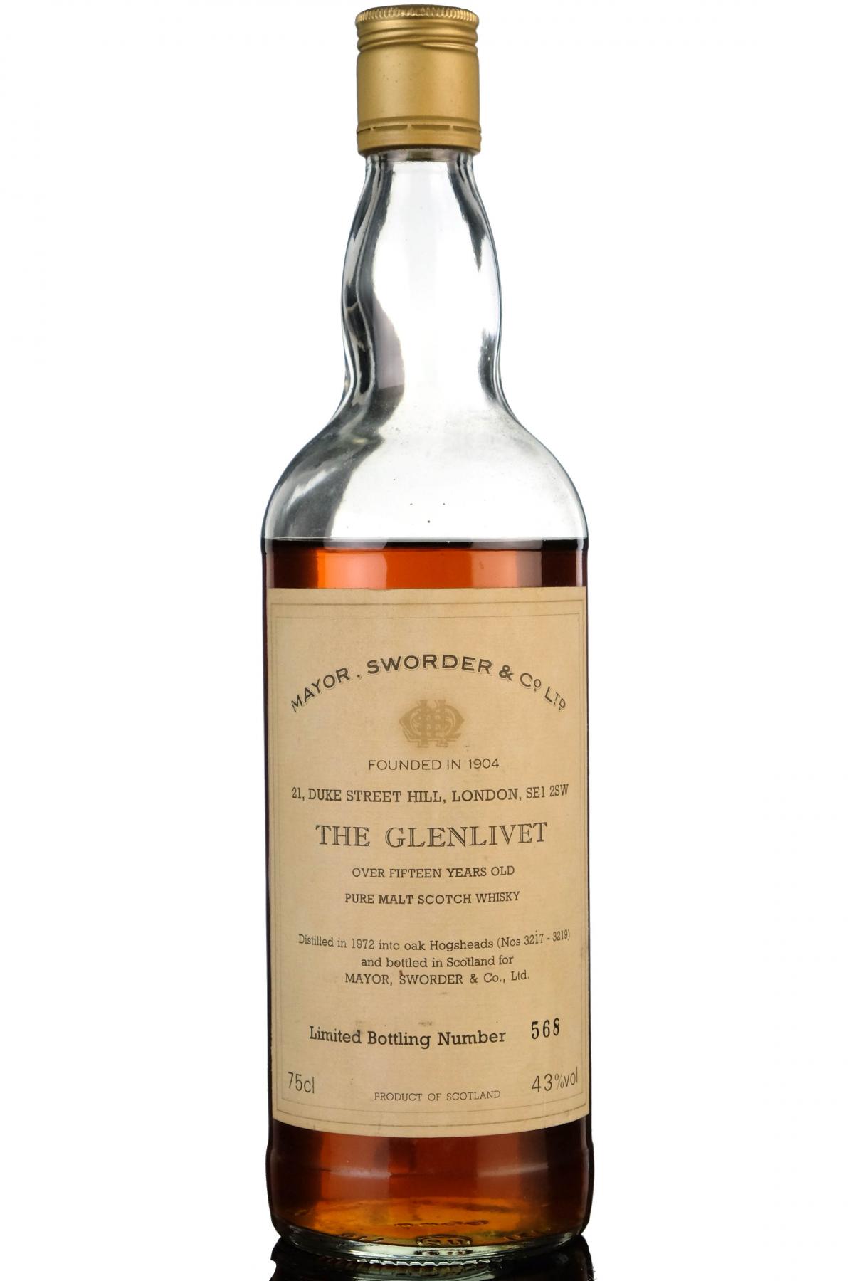 Glenlivet 1972 15 Mar Sworder Co