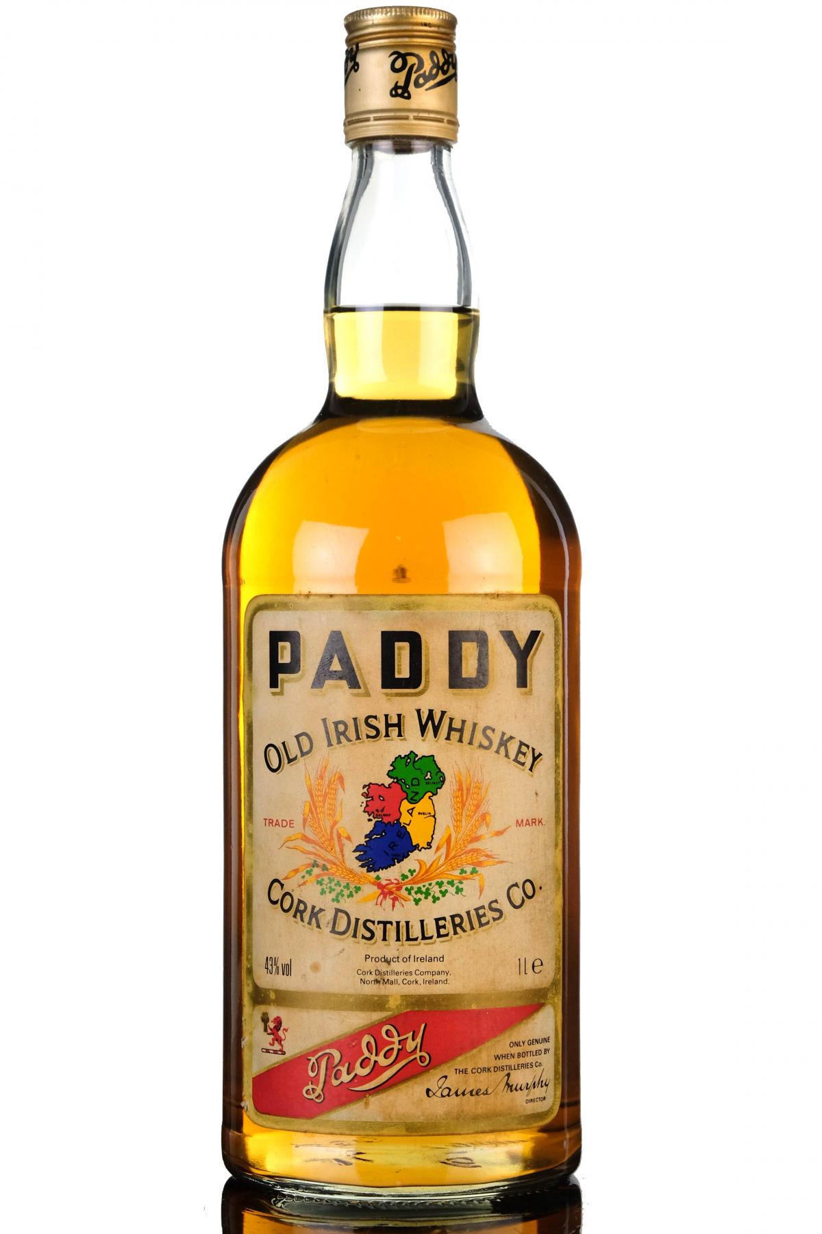 Paddy Irish Whiskey - 1980s - 1 Litre