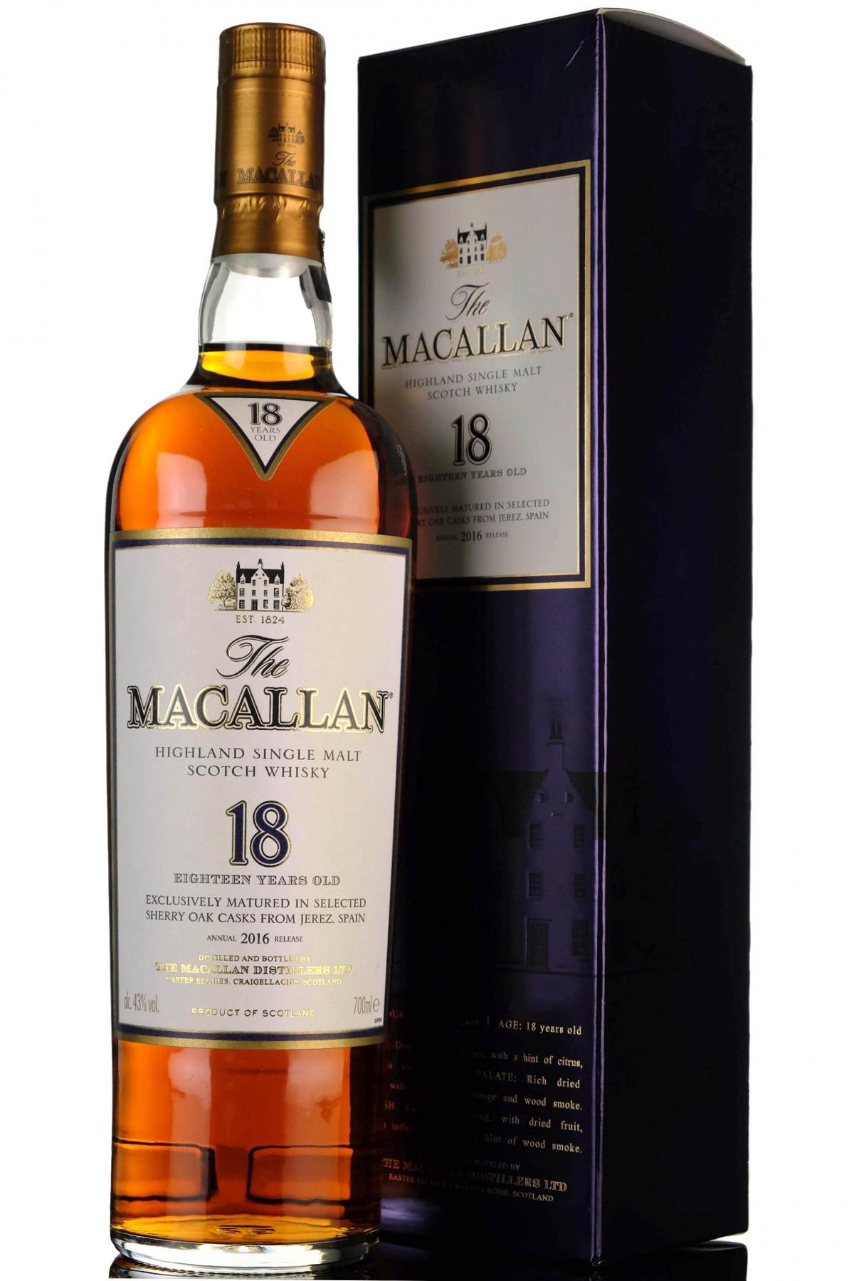 Macallan 18 Year Old - 2016 Release