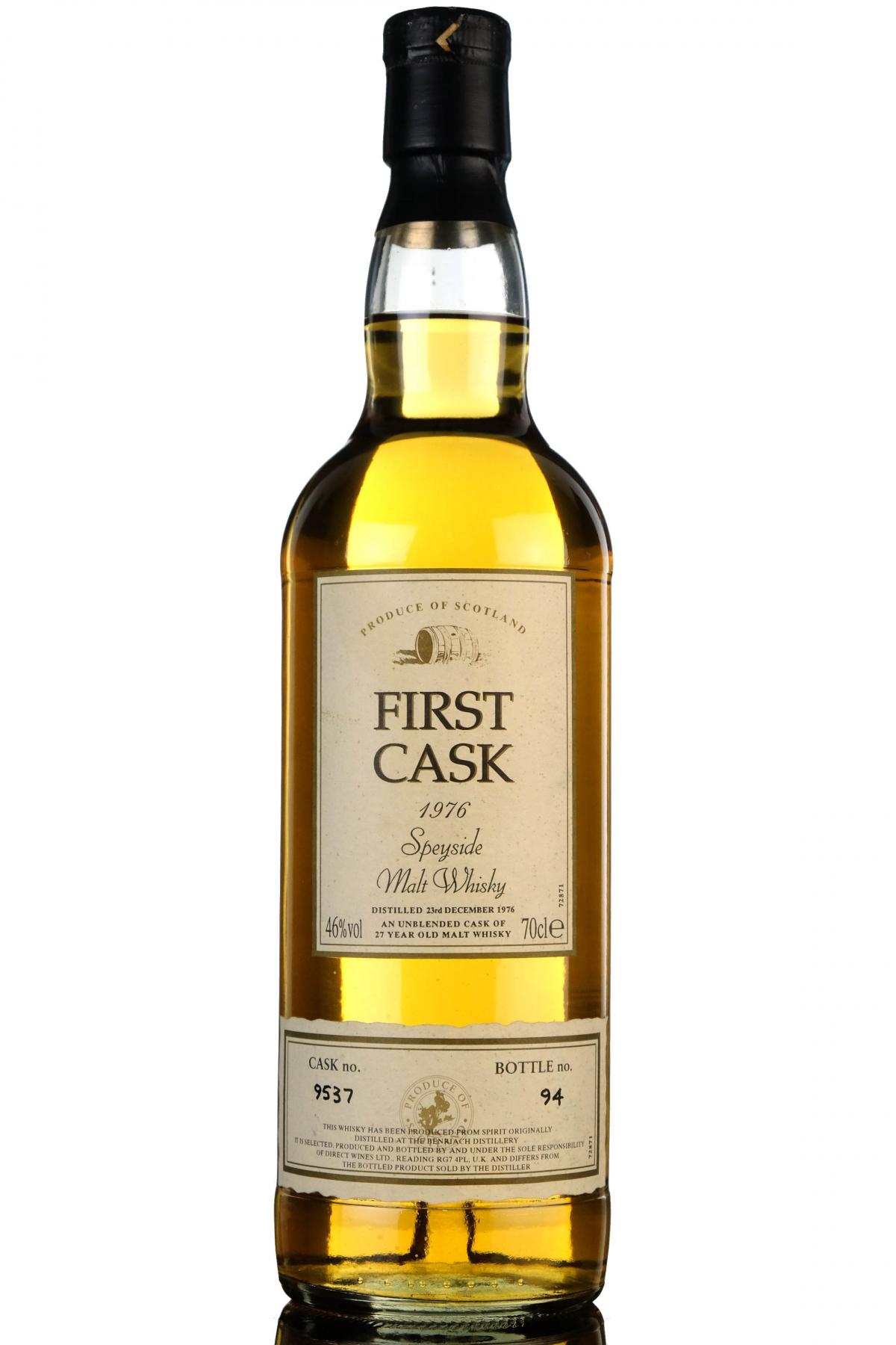 Benriach 1976 - 27 Year Old - First Cask 9537