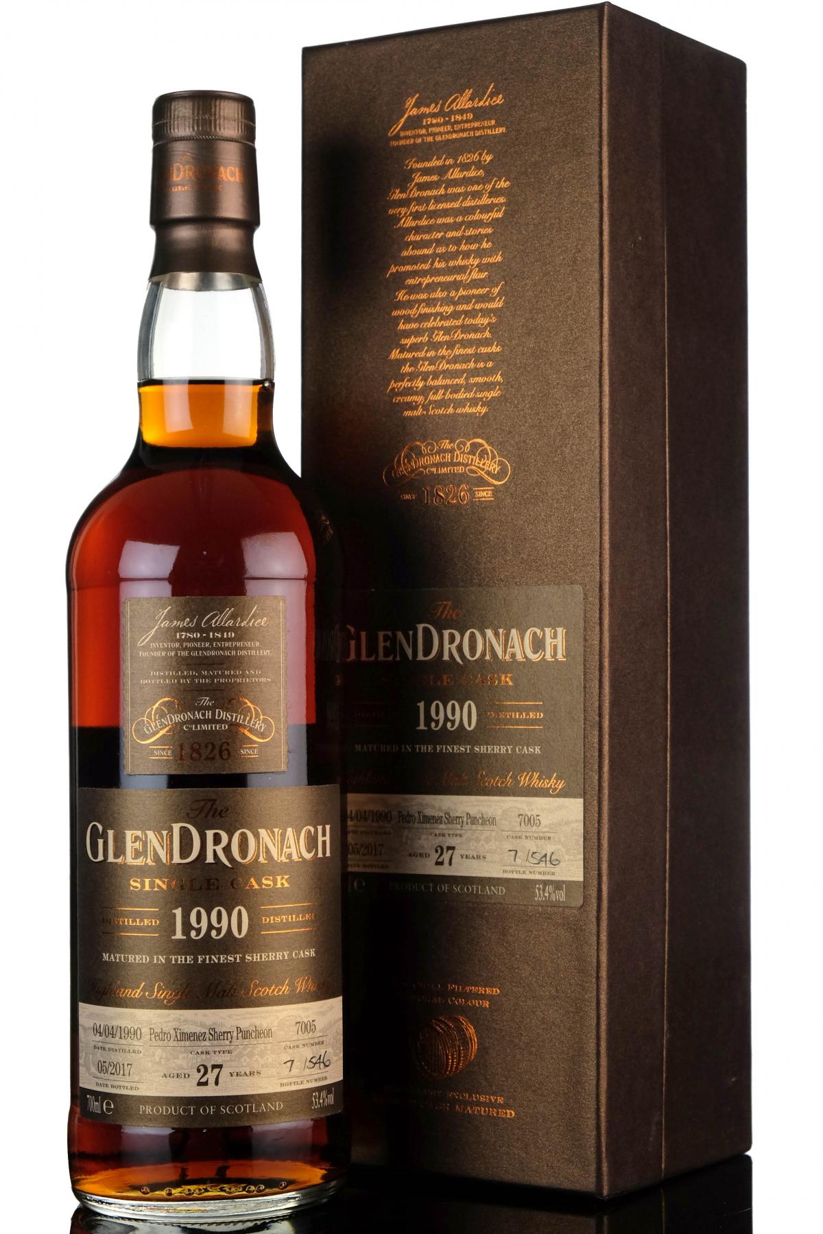 Glendronach 1990-2017 - 27 Year Old - Single Cask 7005 - Batch 15