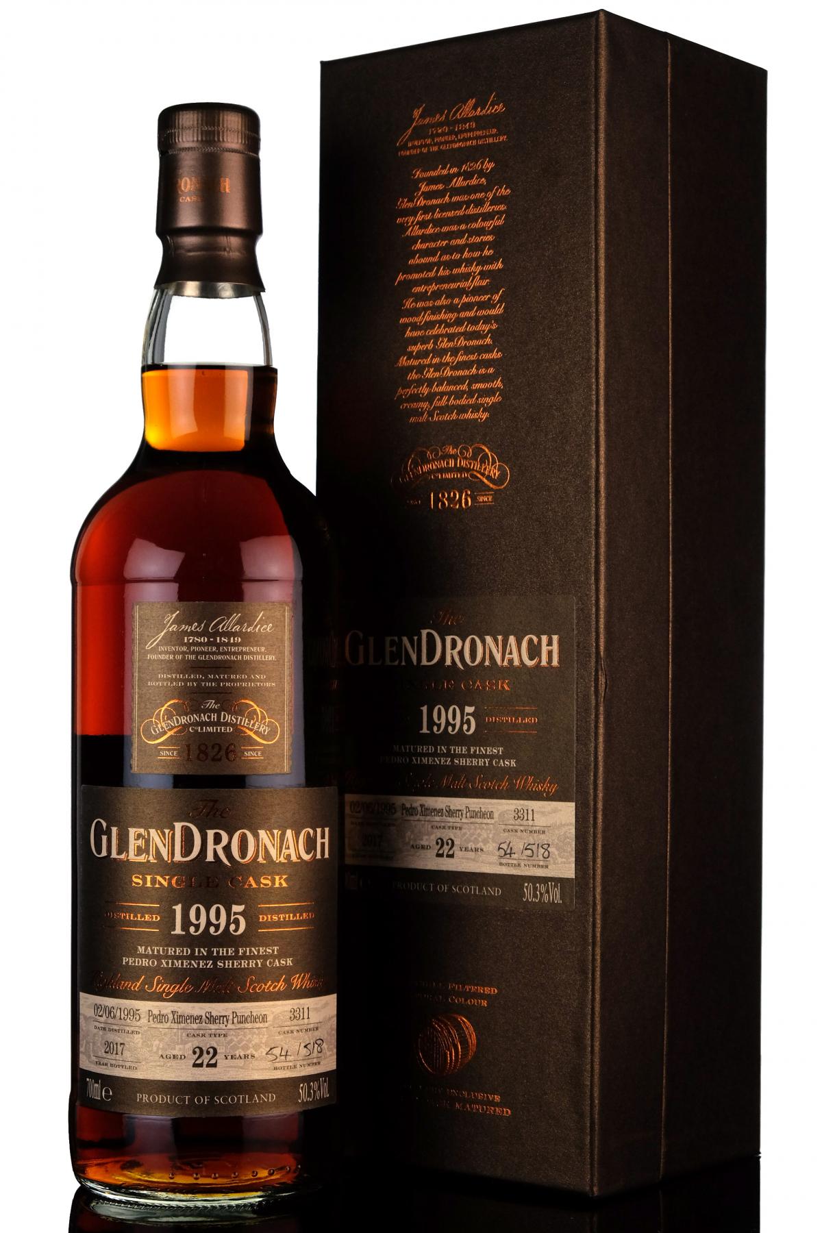 Glendronach 1995-2017 - 22 Year Old - Single Cask 3311 - Batch 16