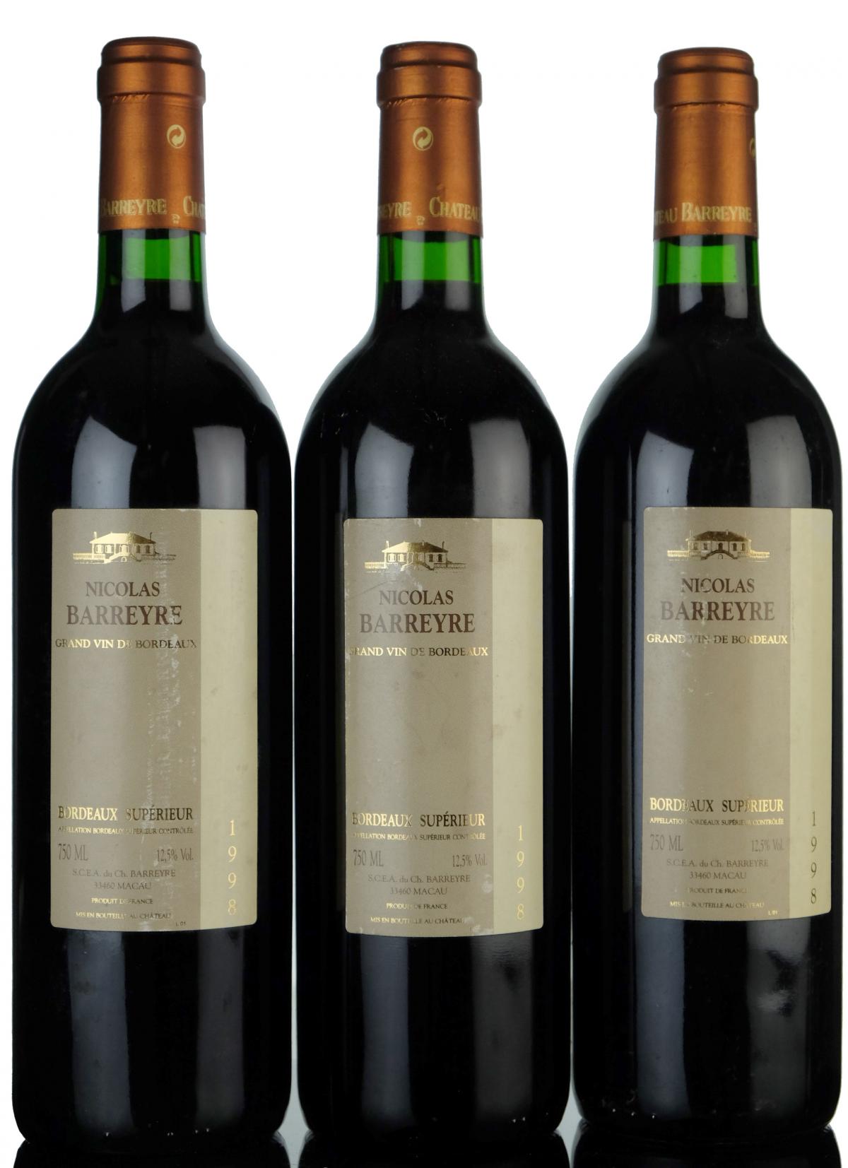 3 x Nicolas Barreyre 1999 - Bordeaux Superieur Wine