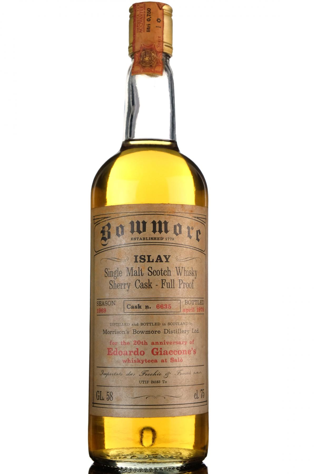 Bowmore 1969-1978 - Fecchio & Frassa - Single Cask 6635