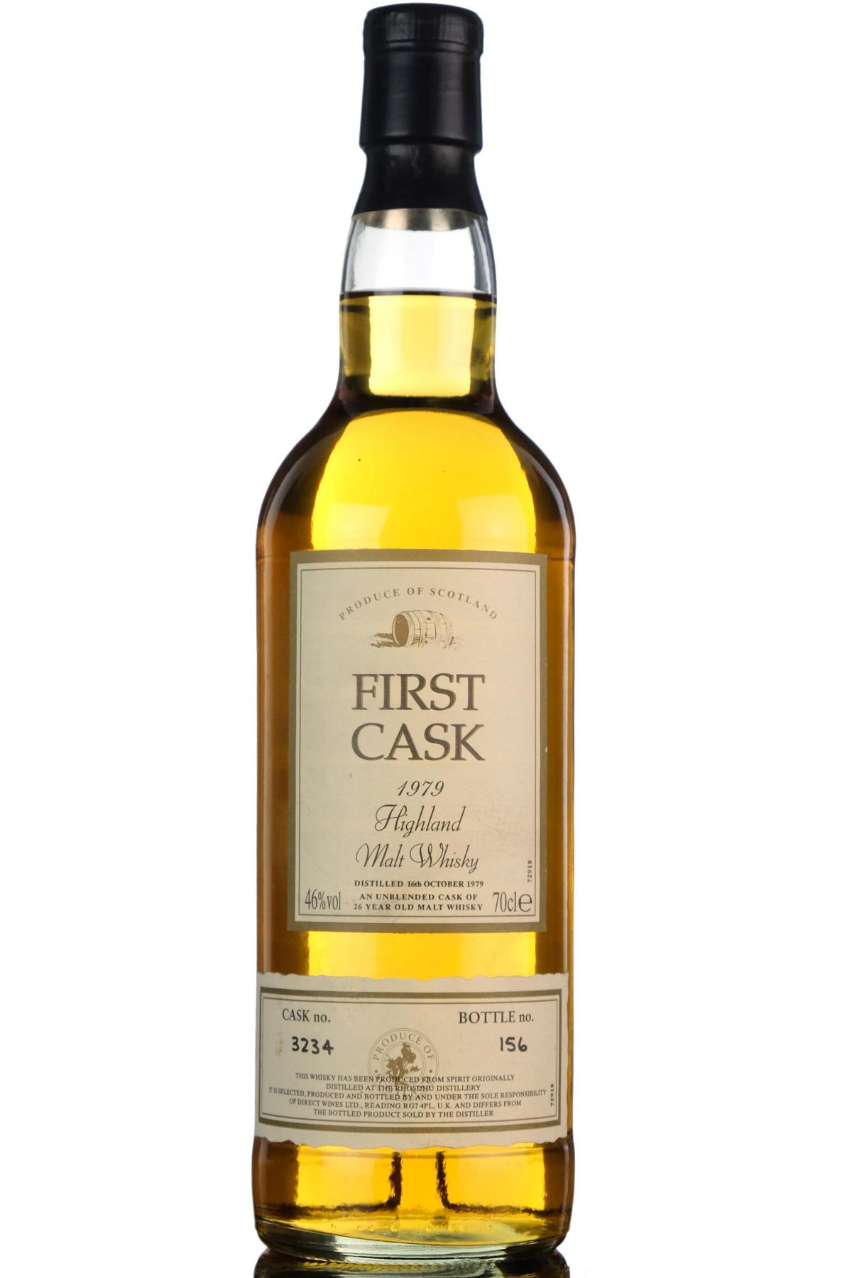 Rhosdhu 1979 - 26 Year Old - First Cask 3234