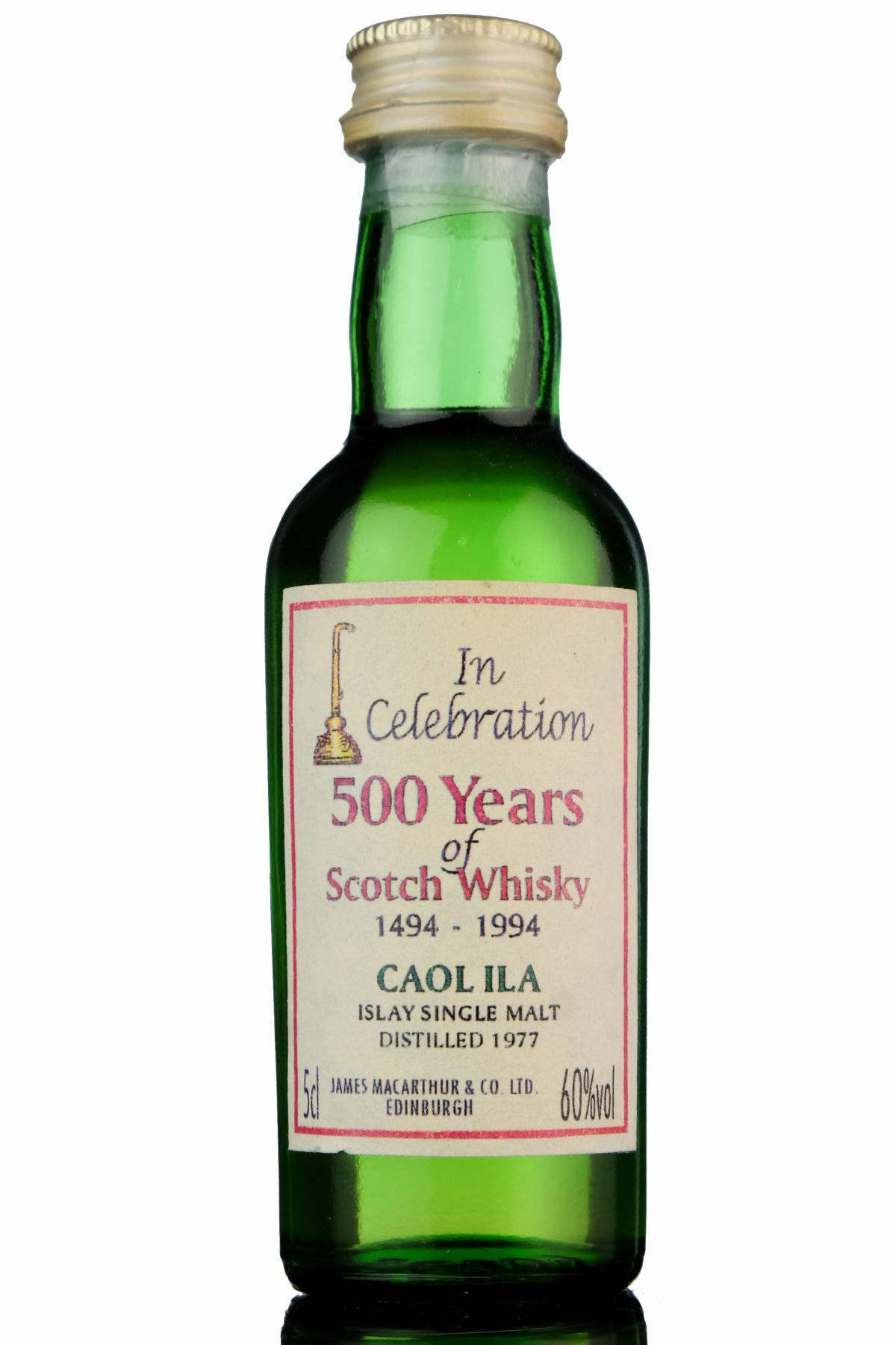 Caol Ila 1977 - Celebrating 500 Years - James MacArthur Miniature