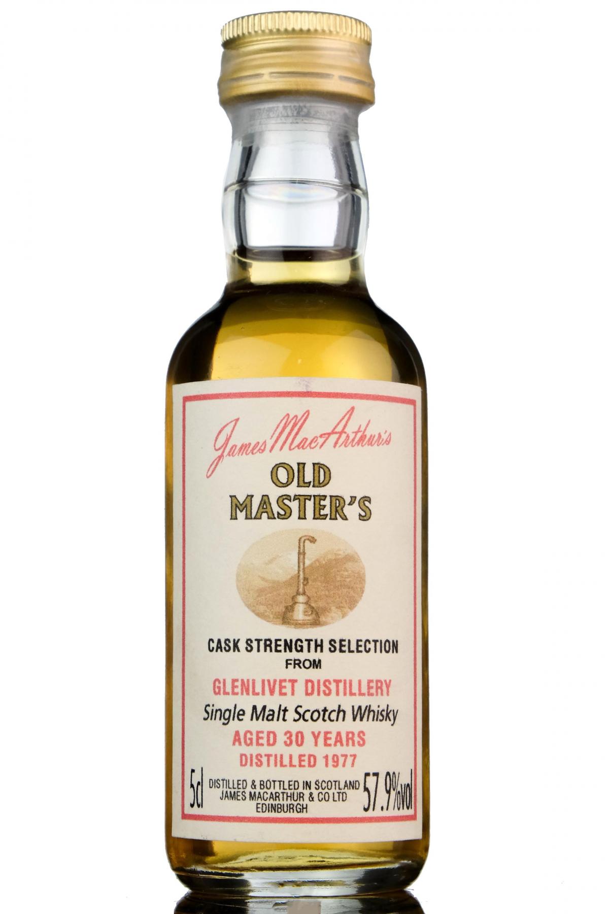 Glenlivet 1977 - 30 Year Old - James MacArthur - Old Masters Miniature