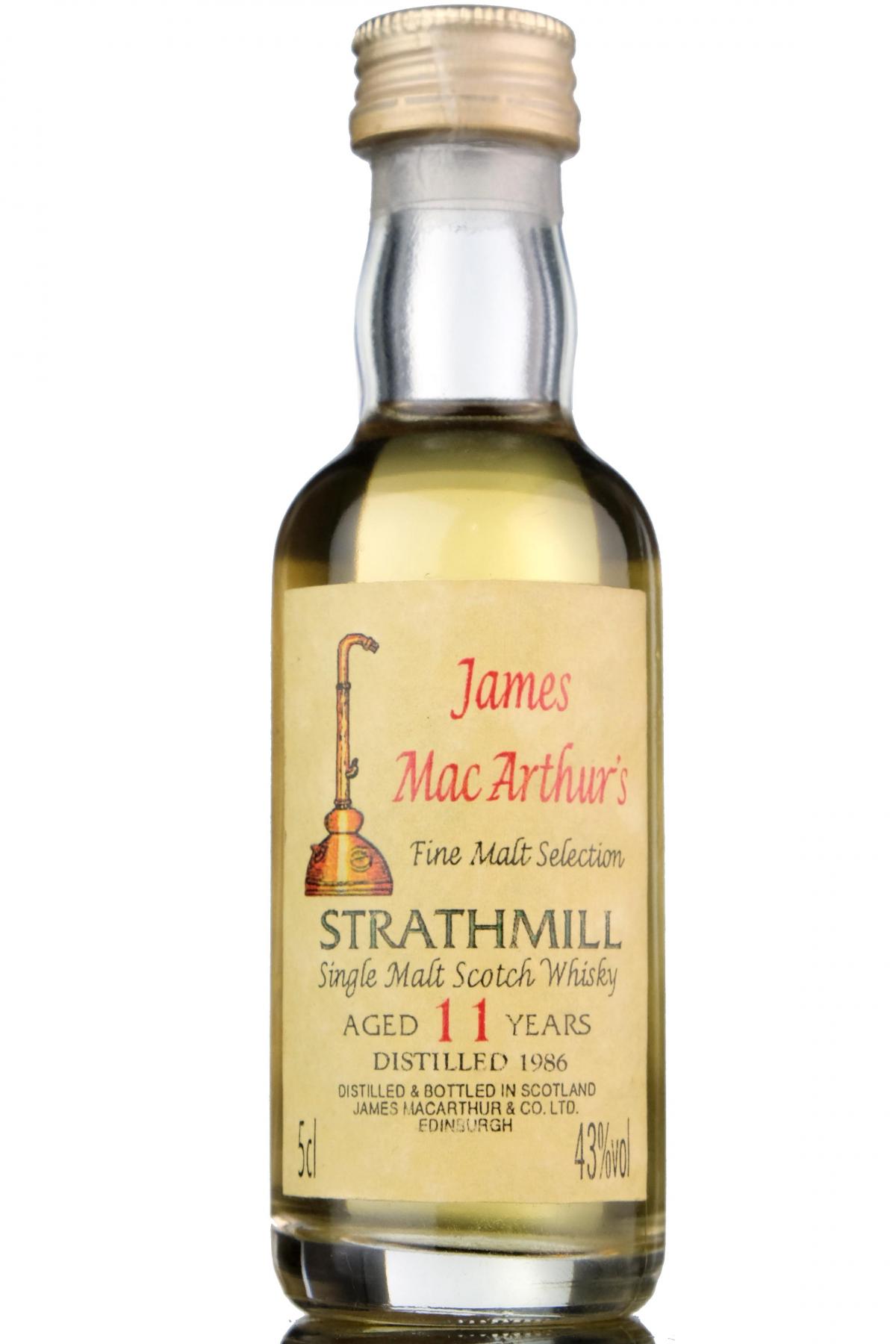 Strathmill 1986 - 11 Year Old - James MacArthur - Fine Malt Selection Miniature