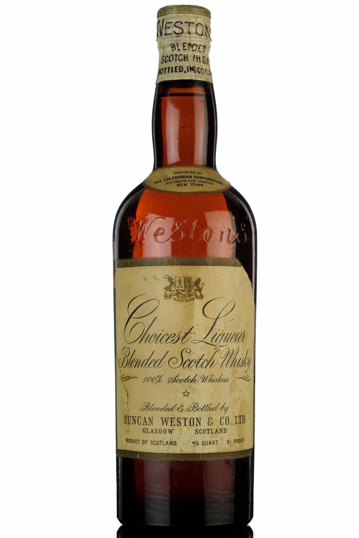 Westons Choicest Liqueur - 1940s - US Market