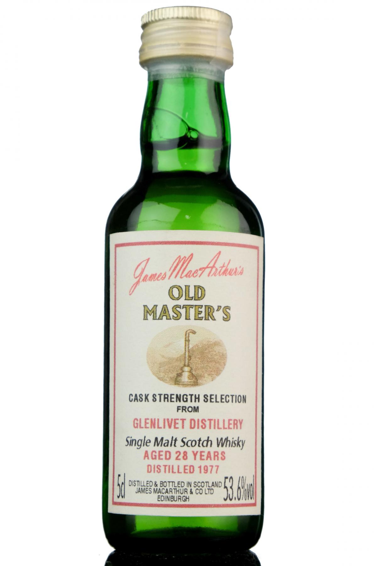 Glenlivet 1977 - 28 Year Old - James MacArthur - Old Masters Miniature
