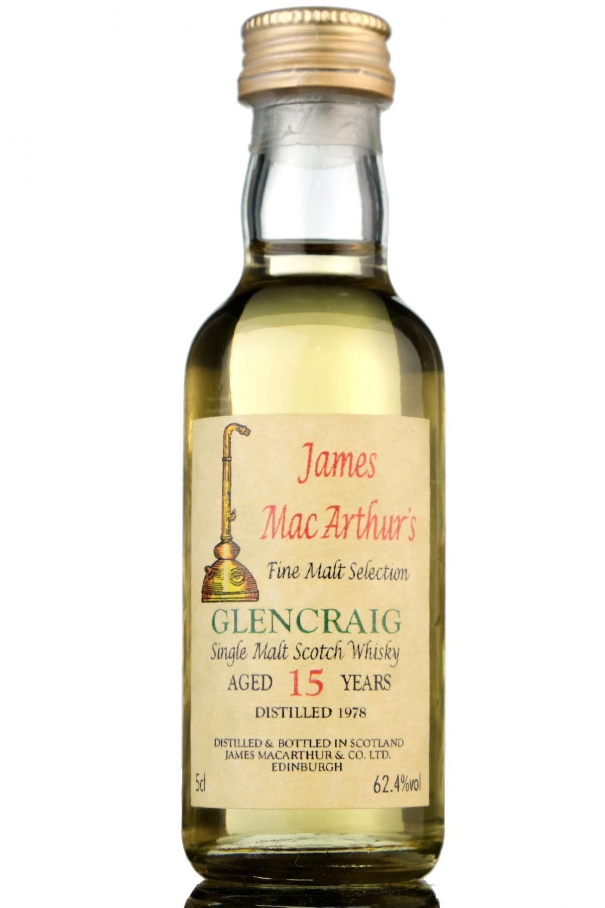 Glencraig 1978 - 15 Year Old - James MacArthur - Fine Malt Selection Miniature