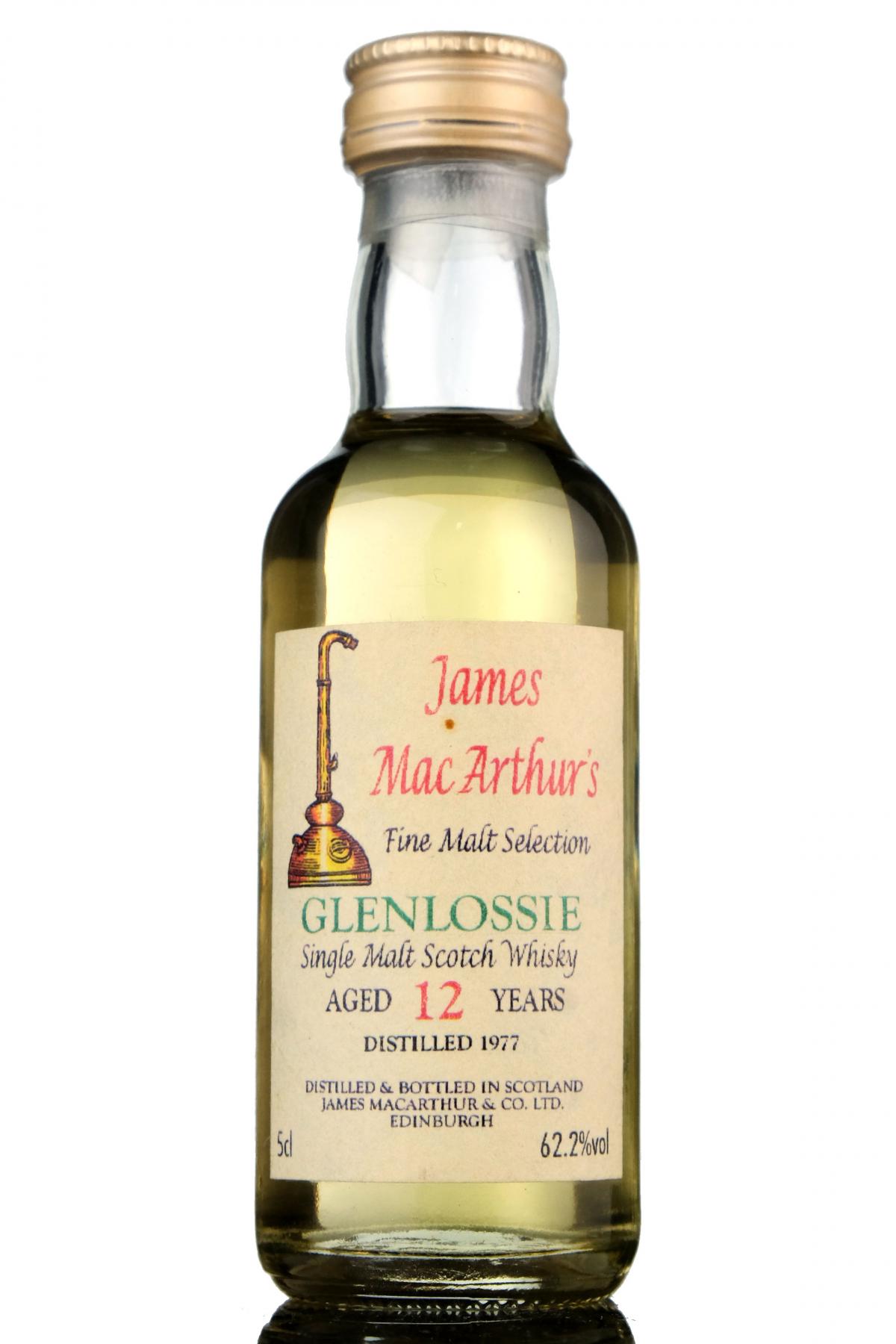 Glenlossie 1977 - 12 Year Old - James MacArthur - Fine Malt Selection Miniature