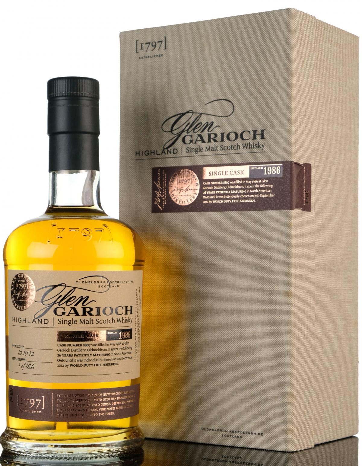 Glen Garioch 1986-2012 - 26 Year Old - Single Cask 1807 - Bottle No.1