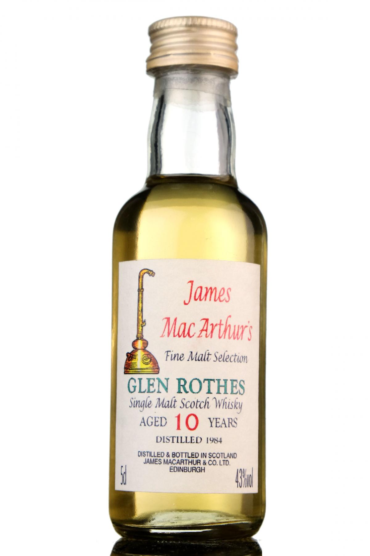 Glenrothes 1984 - 10 Year Old - James MacArthur - Fine Malt Selection Miniature
