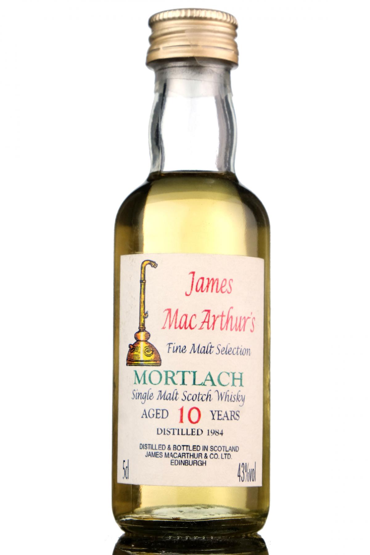 Mortlach 1984 - 10 Year Old - James MacArthur - Fine Malt Selection Miniature