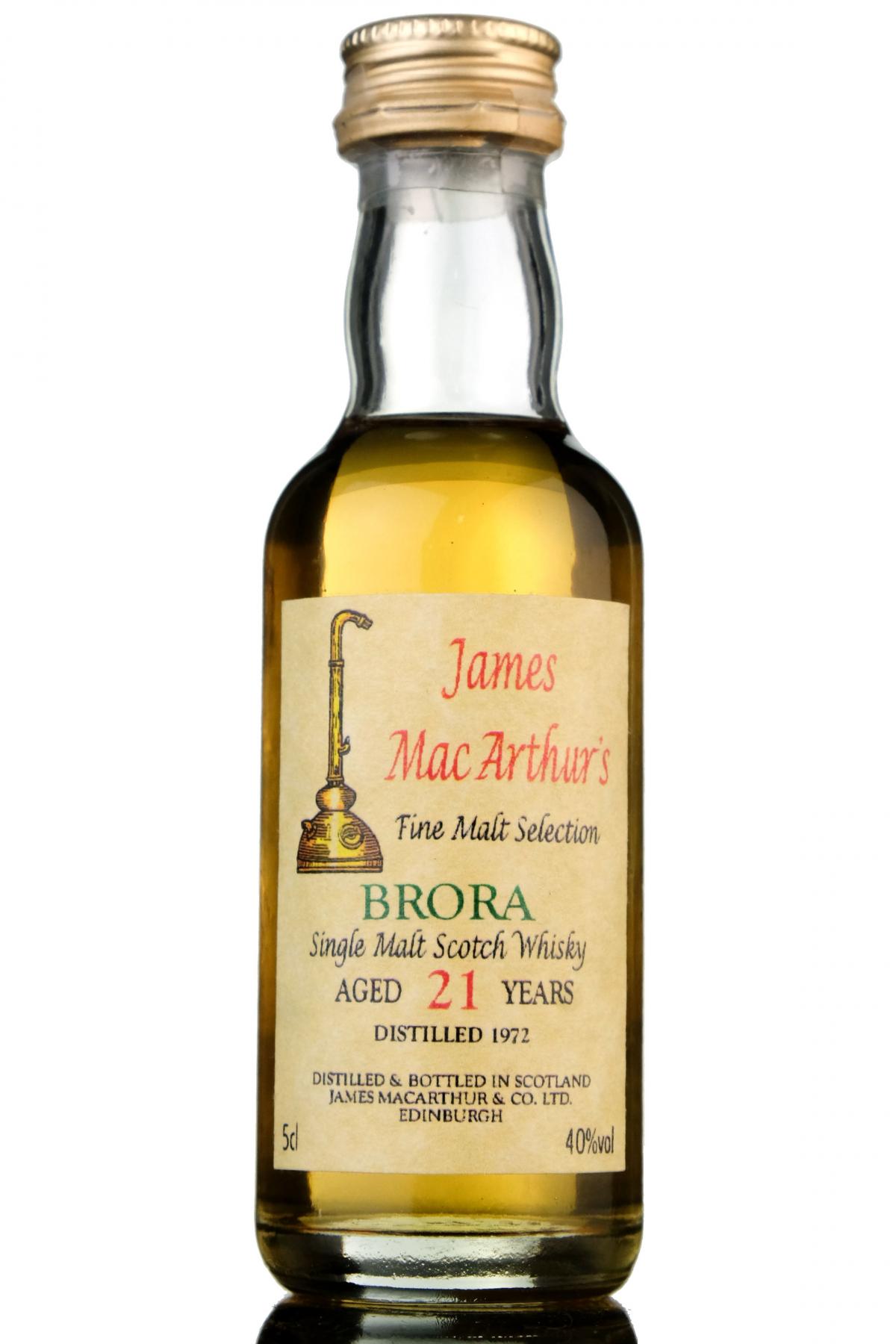 Brora 1972 - 21 Year Old - James MacArthur - Fine Malt Selection Miniature