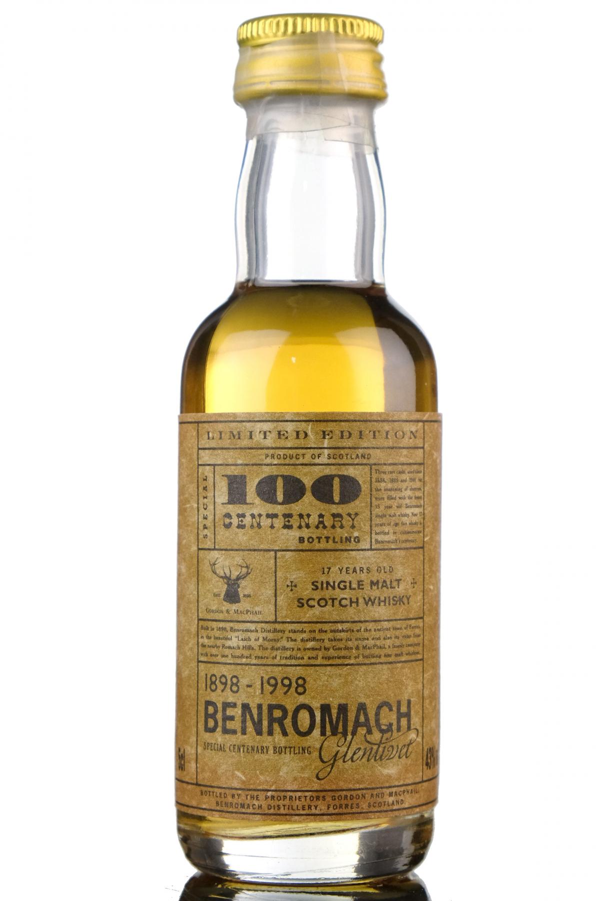 Benromach Centenary - 1898-1998 Miniature