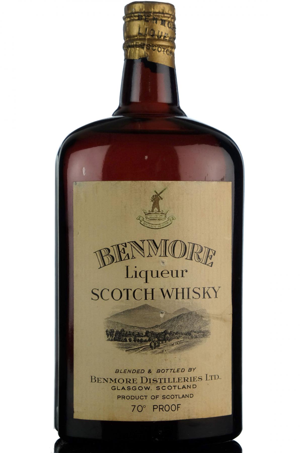 Benmore Liqueur Scotch Whisky - 1940s